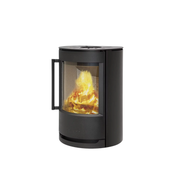 Vedeldad kamin WIKING Luma 2 vägghängd i svart design