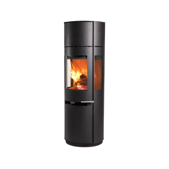 Hög rund kamin Aduro 9.7 i svart design