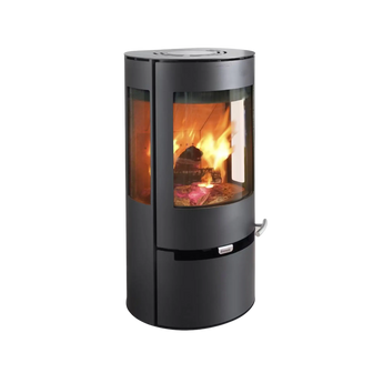 Modern rund kamin Aduro 9 i svart design
