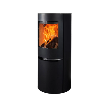 Modern rund hybridkamin Aduro H2 i svart design
