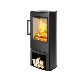 Fristående vedeldad kamin Wiking Miro 4 svart med vedfack